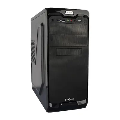 Exegate EX269436RUS Корпус Miditower UN-604 Black, ATX,  2*USB+2*USB3.0, Audio