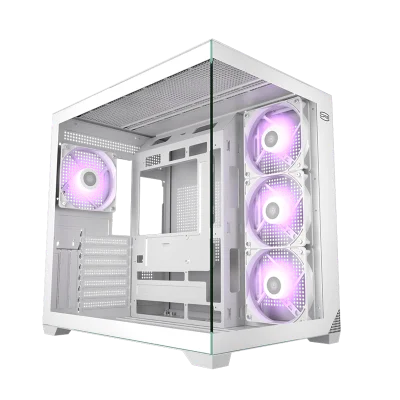Корпус без блока питания Case PCCooler C3T700 ARGB WH, Midi-Tower, TG, 4x120mm ARGB, 1xUSB-A 3.0 + 1xUSB-A 2.0 + 1xUSB-C, ATX, mATX, mITX White