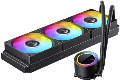 Система водяного охлаждения Jonsbo TG-360 4-pin 22.9-35.4dB Al+Cu 300W 2660gr Ret (TG-360 ARGB BLACK)