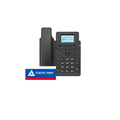 IP-телефон Flat-Phone C10: 2 SIP-аккаунта, 2 порта 10/100BASE-T (RJ-45), ЖК-дисплей, PoE, адаптер питания 220В, ТОРП