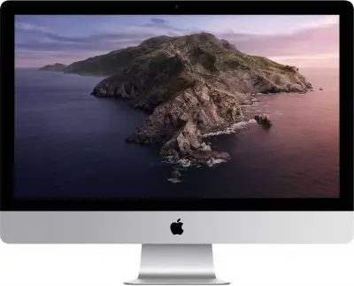 Моноблок Apple iMac MXWT2RU/A 27" 5K i5 10500 (3.1) 8Gb SSD256Gb Pro 5300 4Gb CR macOS GbitEth WiFi BT клавиатура мышь Cam серебристый/черный 5120x2880
