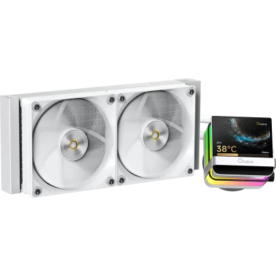 Система жидкостного охлаждения/ Water Cooling System Ocypus Sigma L24 PRO WH (290W, 240mm, LED, White, ARGB/ Fans: 2x120mm, 90CFM, 2400RPM/ Pump height 97mm, 30dBA, 3100RPM, Rad thickness 27mm/ S: 1851, 1700, 1200, 115X, AM5, AM4)