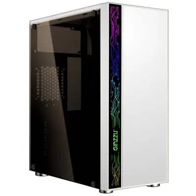 Ginzzu A390  White Window RGB подсветка 1*USB 3.0, 2*USB 2.0, AU