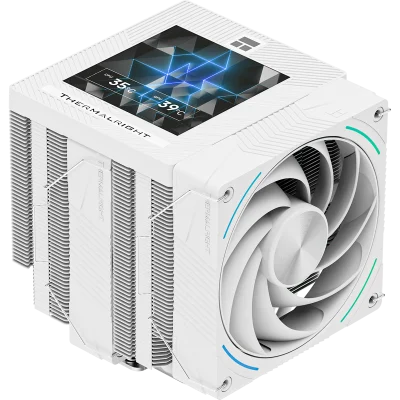 Кулер для процессора/ CPU Cooler Thermalright Phantom Spirit 120 Vision SNOW (4-pin PWM, LED, 160mm, Ni/CU, 7x6mm, ARGB, 2x120mm, 92CFM, 36dBA, 2150RPM, S: 1851, 1700, 1200, 115X, AM5, AM4, white)