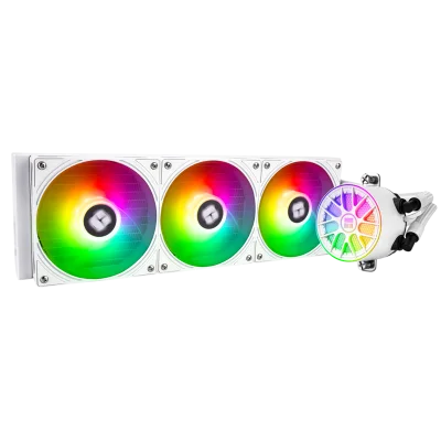 Система жидкостного охлаждения/ Water Cooling System Thermalright Aqua Elite 360 V6 (360mm, White, ARGB/ Fans: 3x120mm, 70.84CFM, 29.8dBA, 2000RPM/ Pump height 53.5mm, 2800RPM, Rad thickness 27mm/ S: 1700, 1200, 1851, 115X, AM5, AM4)