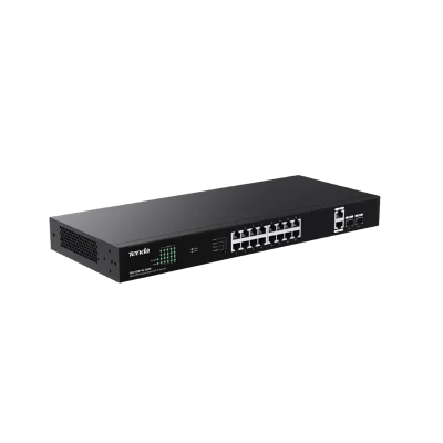 Коммутатор/ Tenda TEG1120P-16-150W Коммутатор неуправляемый PoE, 18 портов, 18x1 Гбит/с, PoE 16х30 Вт (до 150Вт),  SFP 2x1 Гбит/с, установка в стойку