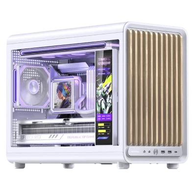 Корпус без блока питания Case JONSBO D33 WOOD, Mini-Tower, TG, no fan, 2xUSB-A 3.0 + 1xUSB-C 3.2, mATX, mITX White
