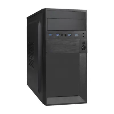 Exegate EX291151RUS Корпус Minitower ExeGate BAA-105U4-01-AAA400 (mATX, AAA400 с вент. 8см, 4*USB3.0, HD аудио, черный)