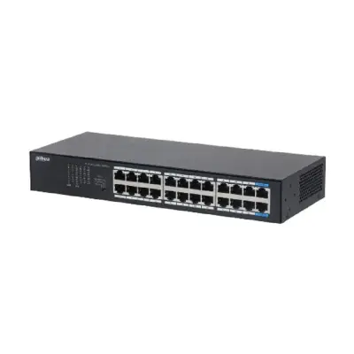 DAHUA DH-S3024-24GT 24-портовый неуправляемый коммутатор;  22xRJ45 1G, 2xRJ45 1G (uplink); питание 100–240V; Изоляция портов, агрегация портов;