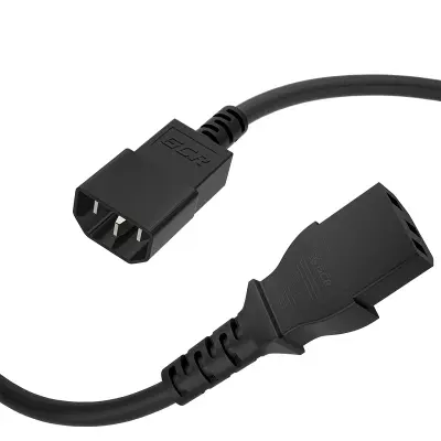 GCR PRO Кабель питания PROF удлинитель черный, 7.0m, С13 - С14, 3*1,0mm, медь