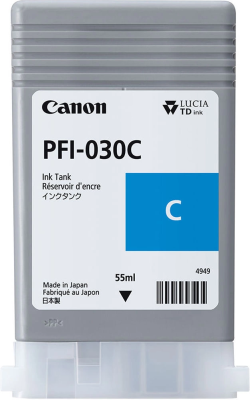 Картридж струйный Canon PFI-030C 3490C001АА голубой (55мл) для Canon imagePROGRAF TA-20, TA-30, TM-240, TM-340.