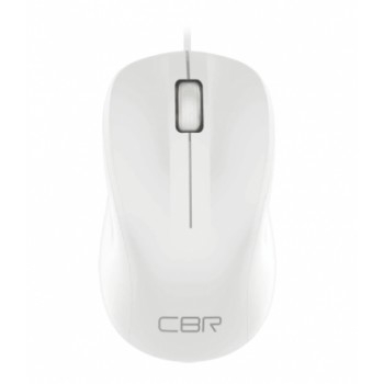 CBR CM 131 White, Мышь проводная, оптическая, USB, 1200 dpi, 3 кнопки и колесо прокрутки, ABS-пластик, длина кабеля 2 м, цвет белый