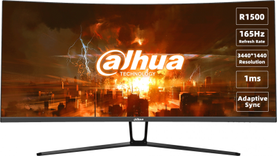 Монитор Dahua 34" DHI-LM34-E330C черный VA LED 21:9 HDMI матовая 3000:1 350cd 178гр/178гр 3440x1440 165Hz VGA DP Quad 2K (1440p) 7.24кг