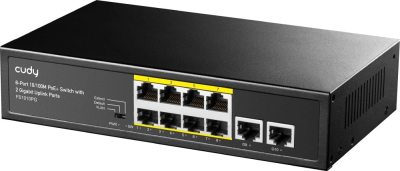 Коммутатор Cudy FS1010PG (L2) 8x100Мбит/с 2x1Гбит/с 8PoE+ 120W неуправляемый