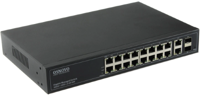 Коммутатор Osnovo SW-71802/L 2xКомбо(1000BASE-T/SFP) неуправляемый