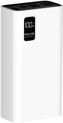 Мобильный аккумулятор Pero PB07 30000mAh PD 22.5W 5A 4xUSB-A/USB-C белый (PB07WH)