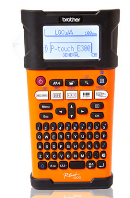 Термопринтер Brother P-touch PT-E300VP (для печ.накл.) переносной оранжевый/черный