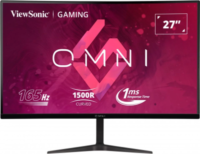 Монитор ViewSonic 27" VX2718-2KPC-MHD черный VA LED 16:9 HDMI M/M матовая 250cd 178гр/178гр 2560x1440 165Hz FreeSync Premium DP 2K 3.9кг