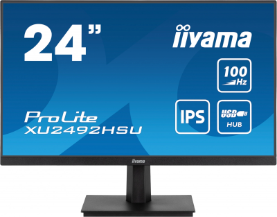 Монитор Iiyama 23.8" ProLite XU2492HSU-B6 черный IPS LED 0.4ms 16:9 HDMI M/M матовая 250cd 178гр/178гр 1920x1080 100Hz DP FHD USB 51кг