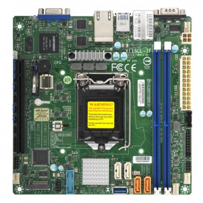 SuperMicro MBD-X11SCL-IF-O {1.Single socket H4 (LGA 1151), 2x 1GbE LAN with Intel i210 AT, 5.4 SATA3 (6Gbps); RAID 0, 1, 5, 10}