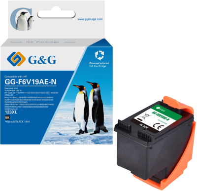 Картридж струйный G&G GG-F6V19AE-N 123XL черный (18мл) для HP DJ 1210/1212/1212/2130/2131/2132/2133/2134/2630/3639 AIO;Envy 4510/4512/4516/4517/4520/4521/4522/4523/4524/4524/4525/4526/4527/4528/5010/5012/5014/5020/5030/5032/5034/5052/5055 AIO;Office 3830/