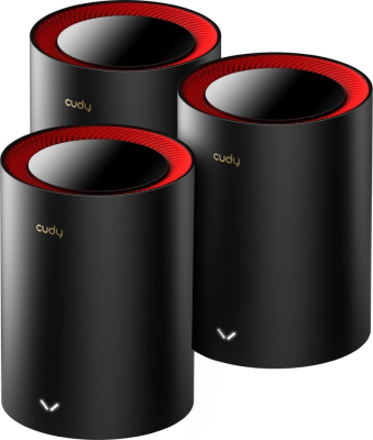 Бесшовный Mesh роутер Cudy M3000 (M3000 1.0 (3-PACK)) AX3000 10/100/1000/2500BASE-T/WI-FI черный (упак.:3шт)