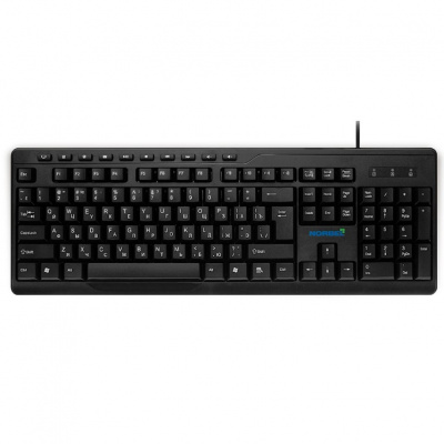NORBEL NKB 001, Клавиатура проводная полноразмерная, USB, 104 клавиши + 10 мультимедиа клавиш, ABS-пластик, длина кабеля 1,8 м, цвет чёрный