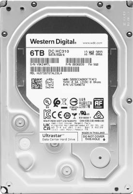 Жесткий диск WD SATA-III 6TB 0B36039\0B36535 HUS726T6TALE6L4 Server Ultrastar DC HC310 512E (7200rpm) 256Mb 3.5"