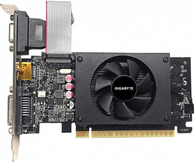 Видеокарта Gigabyte PCI-E GV-N710D5-2GIL NVIDIA GeForce GT 710 2048Mb 64 GDDR5 954/5010 DVIx1 HDMIx1 CRTx1 HDCP Ret low profile