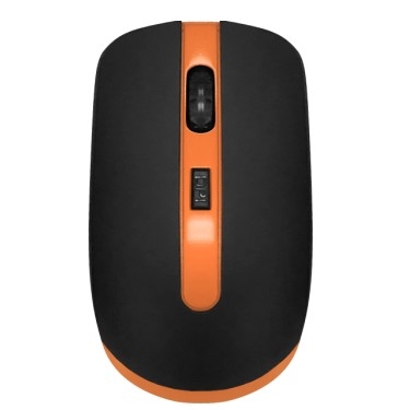 CBR CM 554R Black-Orange, Мышь беспроводная, оптическая, 2,4 ГГц, на аккумуляторах, 800/1200/1600 dpi, 3 кнопки и колесо прокрутки, выключатель питания, кабель в комплекте, цвет чёрный-оранжевый