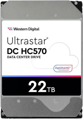 Жесткий диск WD SATA-III 22TB WUH722222ALE6L4 Server Ultrastar DC HC570 512E (7200rpm) 512Mb 3.5"