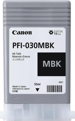 Картридж струйный Canon PFI-030MBK 3488C001АА черный матовый (55мл) для Canon imagePROGRAF TA-20, TA-30, TM-240, TM-340.