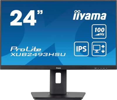 Монитор Iiyama 23.8" ProLite XUB2493HSU-B6 черный IPS LED 1ms 16:9 HDMI M/M матовая HAS Piv 250cd 178гр/178гр 1920x1080 100Hz DP FHD USB 4.6кг
