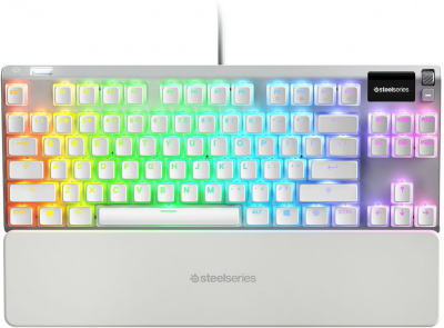 Клавиатура Steelseries Apex 7 TKL-Ghost RU механическая белый USB Multimedia for gamer LED (подставка для запястий)