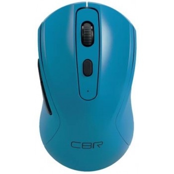CBR CM 522 Blue, Мышь беспроводная, оптическая, 2,4 ГГц, 800/1200/1600 dpi, 6 кнопок и колесо прокрутки, технология "бесшумный клик", ABS-пластик, цвет голубой