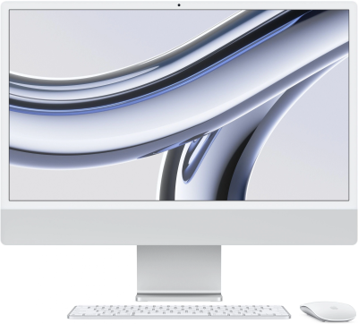 Моноблок Apple iMac A2874 24" 4.5K M3 8 core (4) 16Gb SSD256Gb 8 core GPU macOS WiFi BT 143W клавиатура мышь Cam серебристый 4480x2520