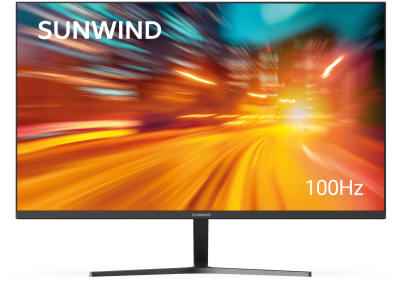 Монитор SunWind 23.8" SM-24FI223 черный IPS LED 5ms 16:9 HDMI матовая 250cd 178гр/178гр 1920x1080 100Hz VGA DP FHD 3.0кг