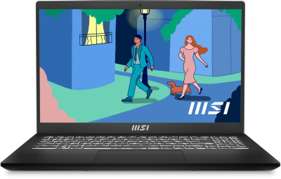 Ноутбук MSI Modern 15 B12MO-826XRO Core i5 1235U 8Gb SSD512Gb Intel Iris Xe graphics 15.6" IPS FHD (1920x1080) noOS black WiFi BT Cam (9S7-15H112-826)