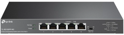 Коммутатор TP-Link TL-SG105PP-M2 (L2) 5x2.5Гбит/с 4PoE++ 123W неуправляемый