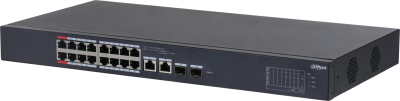 Коммутатор Dahua DH-CS4218-16ET-240 (L2) 16x100Мбит/с 2xКомбо(1000BASE-T/SFP) 2SFP 16PoE 240W управляемый