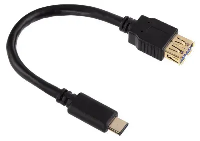 Кабель Hama 00135712 USB (f)-USB Type-C (m) 0.15м черный блистер