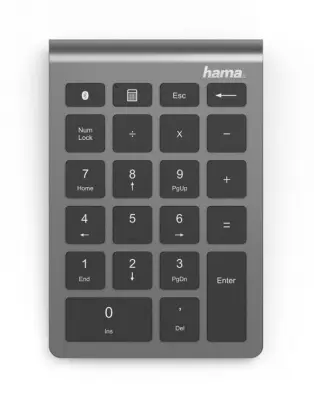 Числовой блок Hama KW-240BT серебристый беспроводная BT slim Multimedia Touch