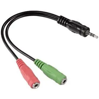 Адаптер аудио Hama H-54573 2xJack 3.5 (f)/Jack 3.5 (m) черный (00054573)