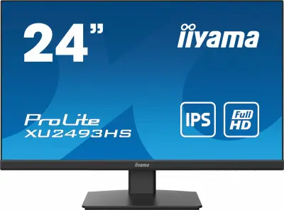 IIYAMA 23.8'' XU2493HS-B4 черный {IPS 1920x1080 75Hz 4ms 178/178 250cd 1000:1 8bit(6bit+FRC) D-Sub HDMI1.4 DisplayPort1.2 2x2W VESA}