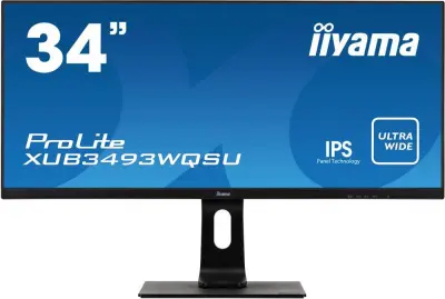 Монитор Iiyama 34" ProLite XUB3493WQSU-B1 черный IPS LED 4ms 21:9 HDMI M/M матовая HAS Pivot 1000:1 400cd 178гр/178гр 3440x1440 DisplayPort USB 9.5кг