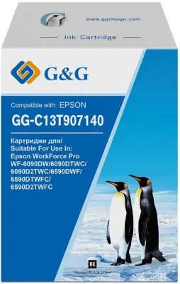 Картридж струйный G&G GG-C13T907140 черный (270мл) для Epson WorkForce Pro WF-6090DW/6090DTWC/6090D2TWC/6590DWF