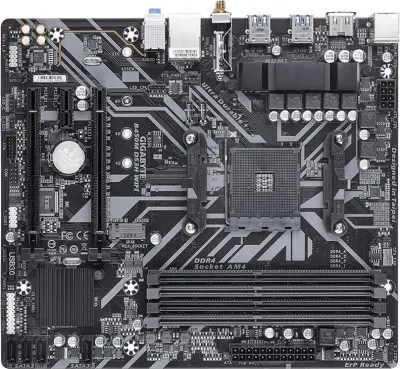 Материнская плата Gigabyte B450M DS3H WIFI Soc-AM4 AMD B450 4xDDR4 mATX AC`97 8ch(7.1) GbLAN RAID+HDMI
