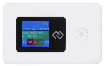 Модем 3G/4G Digma Mobile WiFi DMW1969 micro USB Wi-Fi Firewall +Router внешний белый
