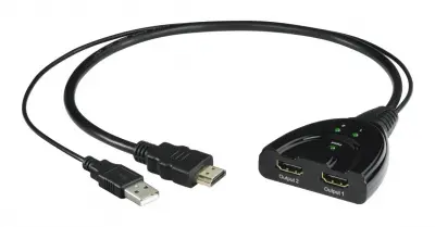 Адаптер Hama Распределитель H-121776 00121776 HDMI USB 0.07м черный