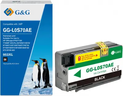 Картридж струйный G&G GG-L0S70AE №953XL черный (58мл) для HP OJ Pro 7740/8210/8218/8710/8715
